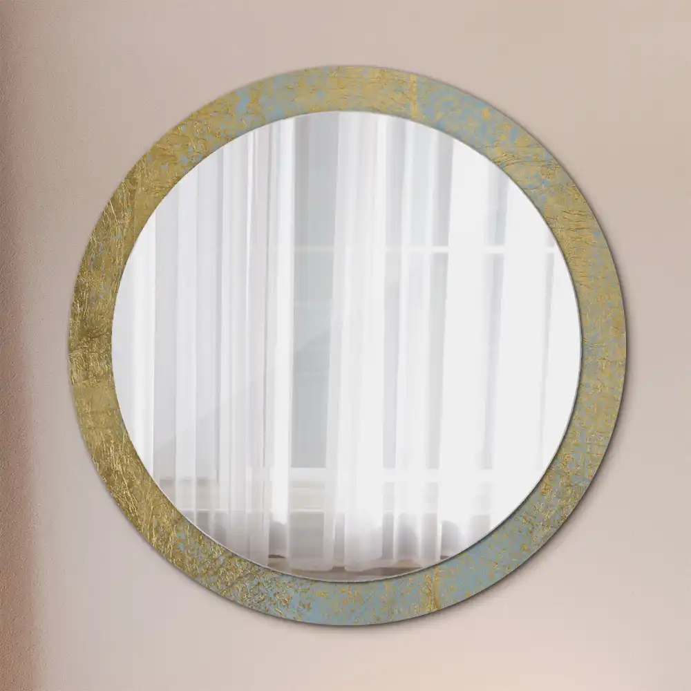 Miroir rond imprimé motif style loft