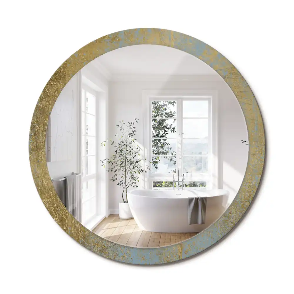 Miroir rond imprimé motif style loft