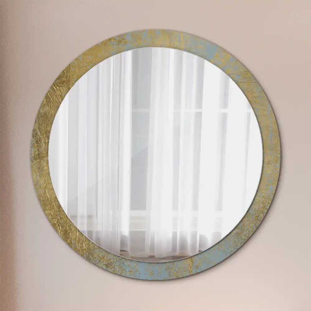 Miroir rond imprimé motif style loft