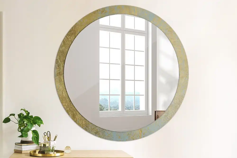 Miroir rond imprimé motif style loft