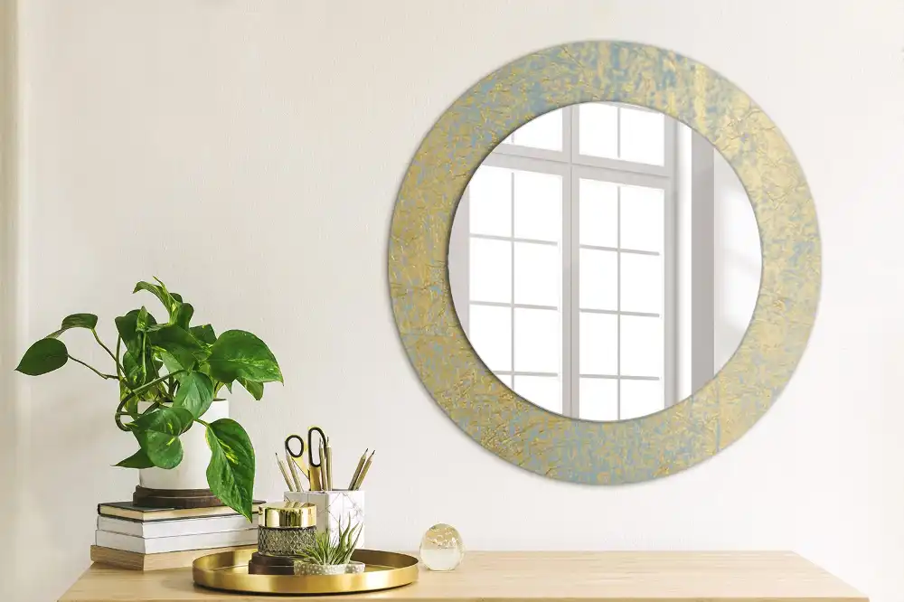 Miroir rond imprimé motif style loft
