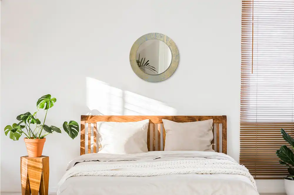 Miroir rond imprimé motif style loft