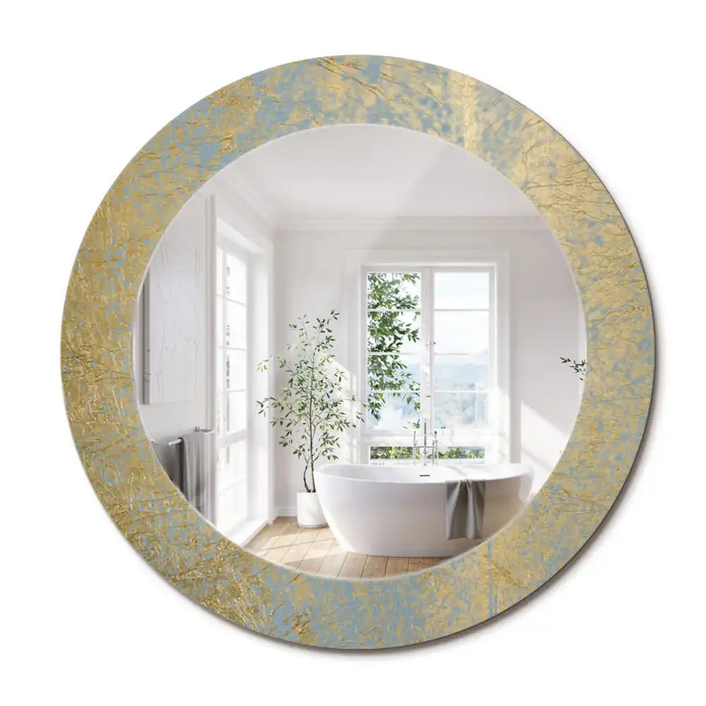 Miroir rond imprimé motif style loft