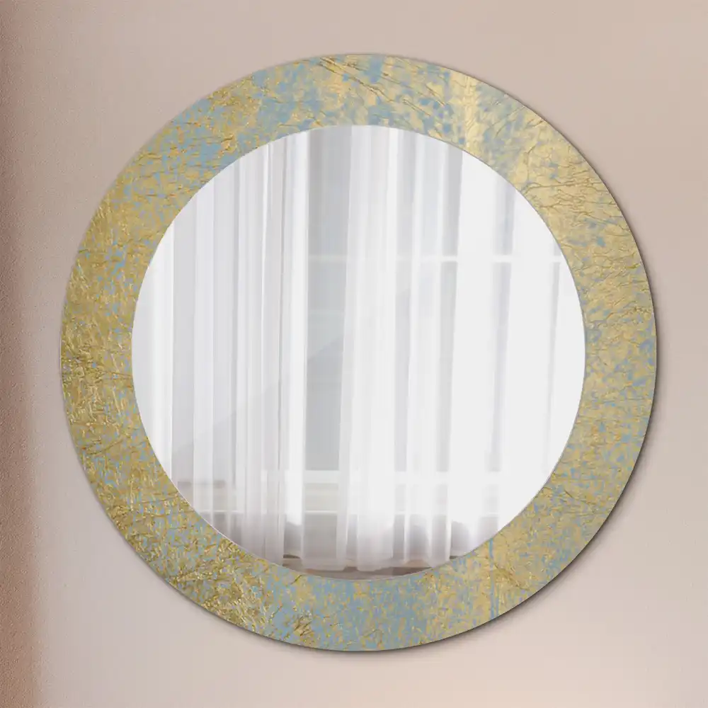 Miroir rond imprimé motif style loft