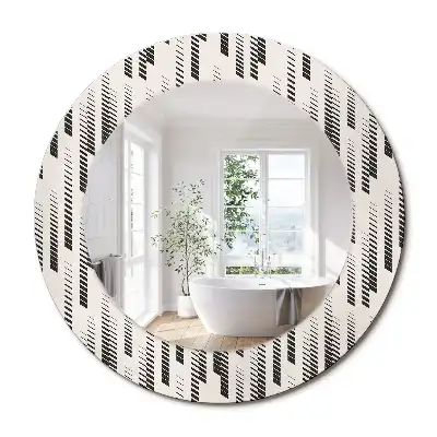 Miroir rond avec décoration motif à rayures