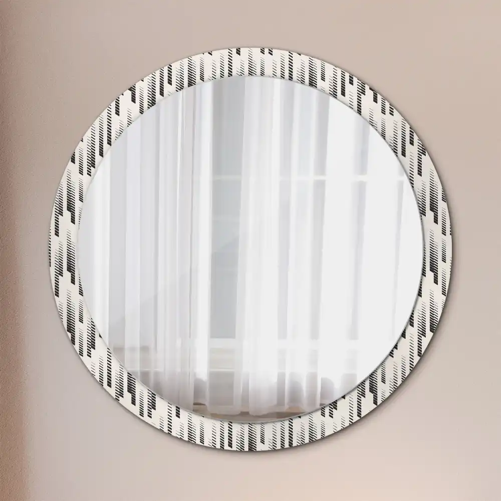 Miroir rond avec décoration motif à rayures