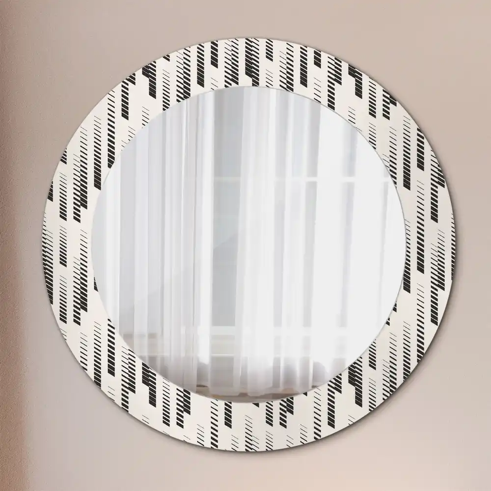 Miroir rond avec décoration motif à rayures