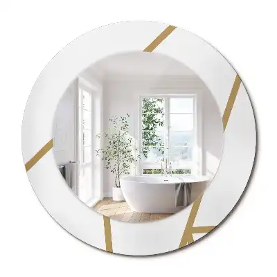 Miroir rond avec décoration disposition linéaire