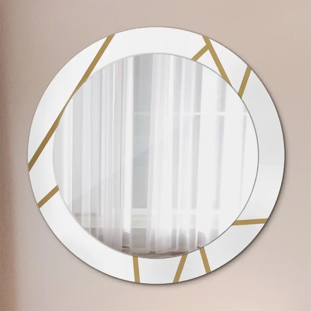 Miroir rond avec décoration disposition linéaire