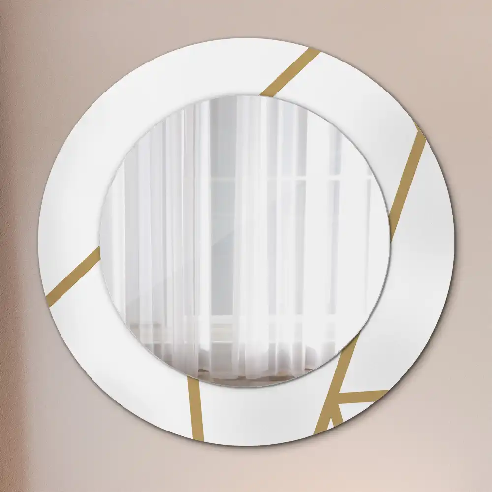 Miroir rond avec décoration disposition linéaire