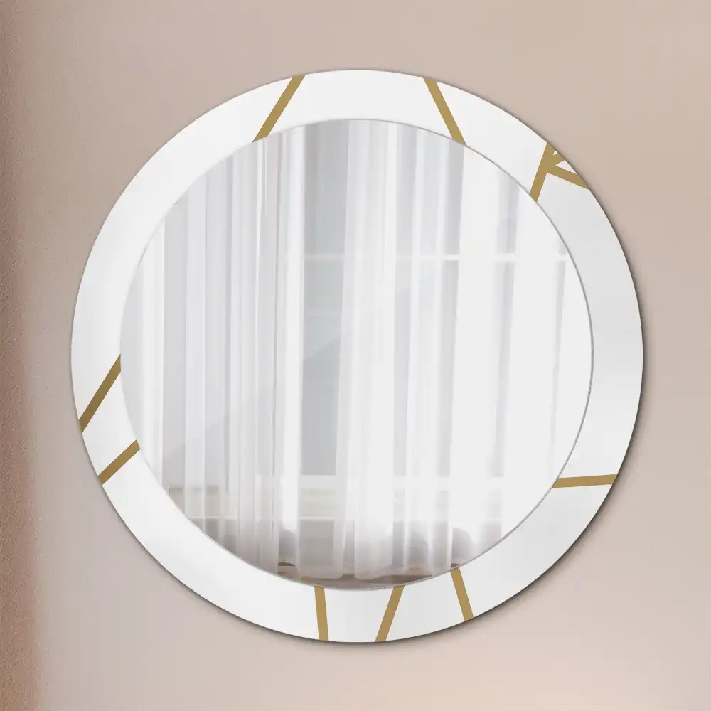 Miroir rond avec décoration disposition linéaire
