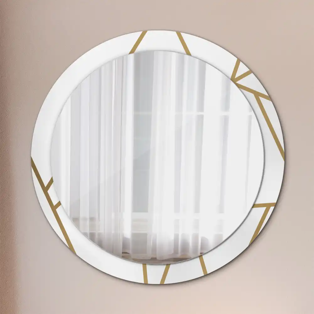 Miroir rond avec décoration disposition linéaire