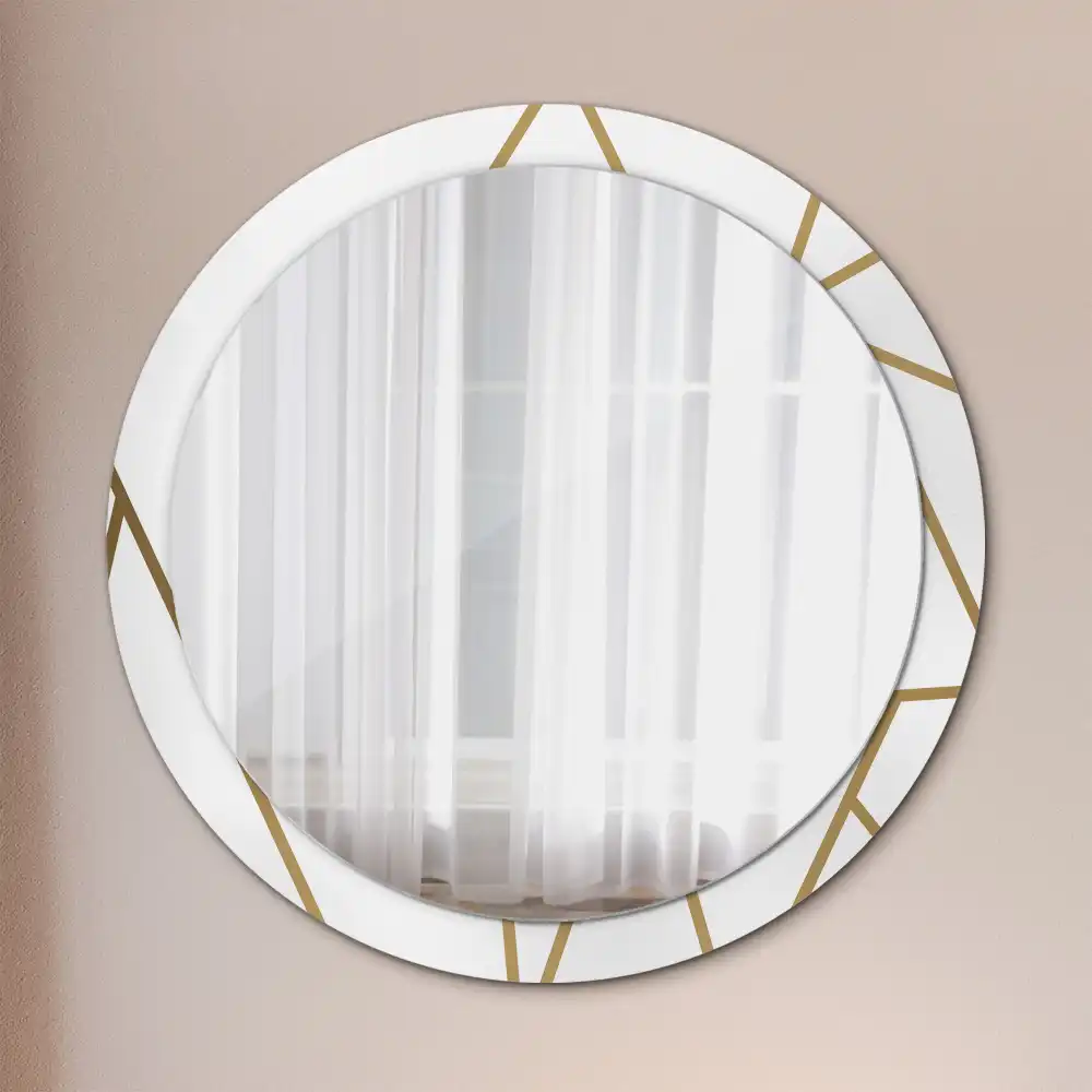 Miroir rond avec décoration disposition linéaire