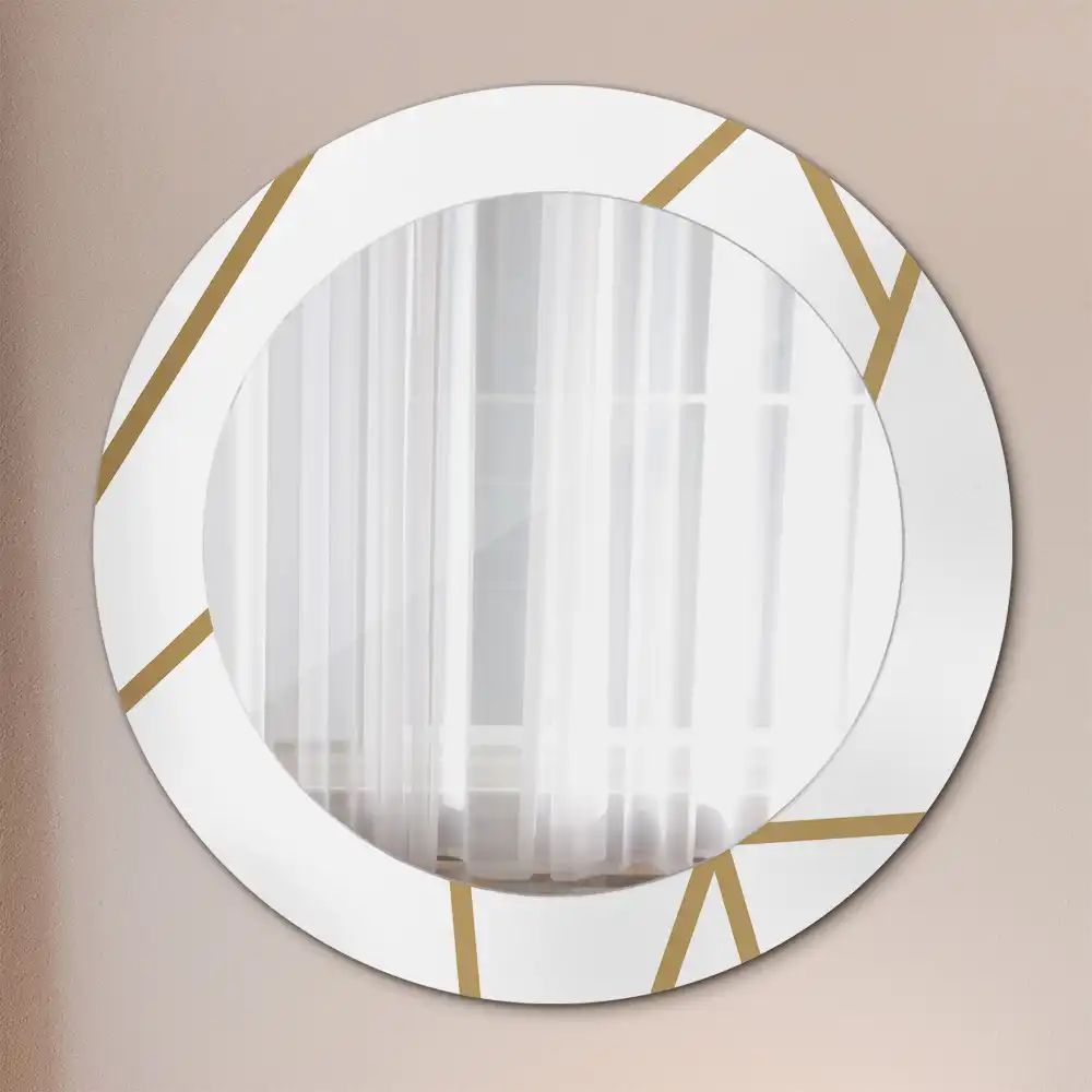 Miroir rond avec décoration disposition linéaire