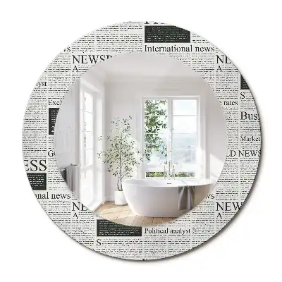 Miroir rond avec décoration pages de journal