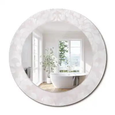 Miroir rond imprimé texture rococo
