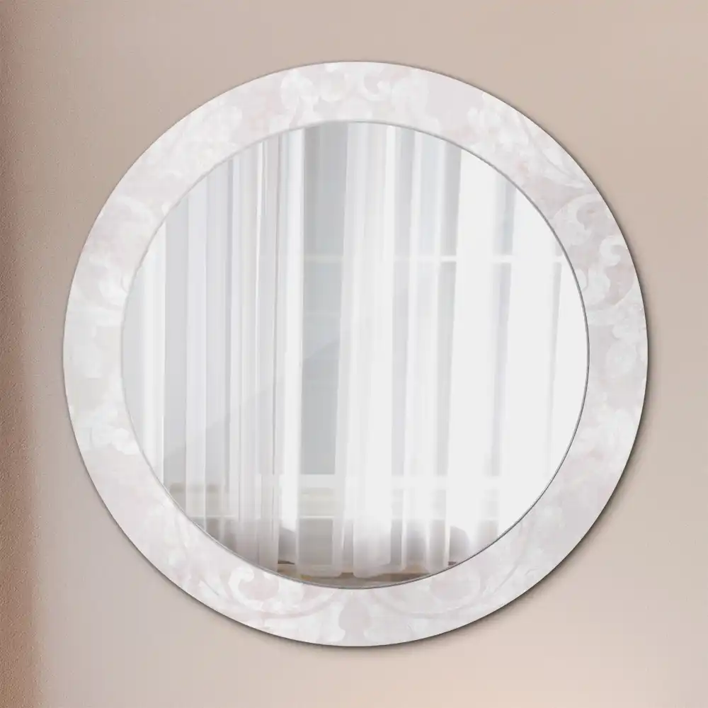 Miroir rond imprimé texture rococo