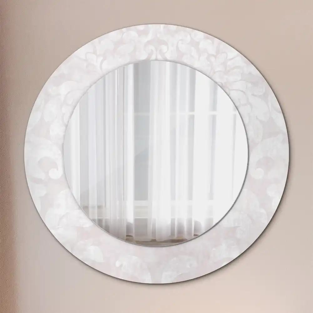Miroir rond imprimé texture rococo