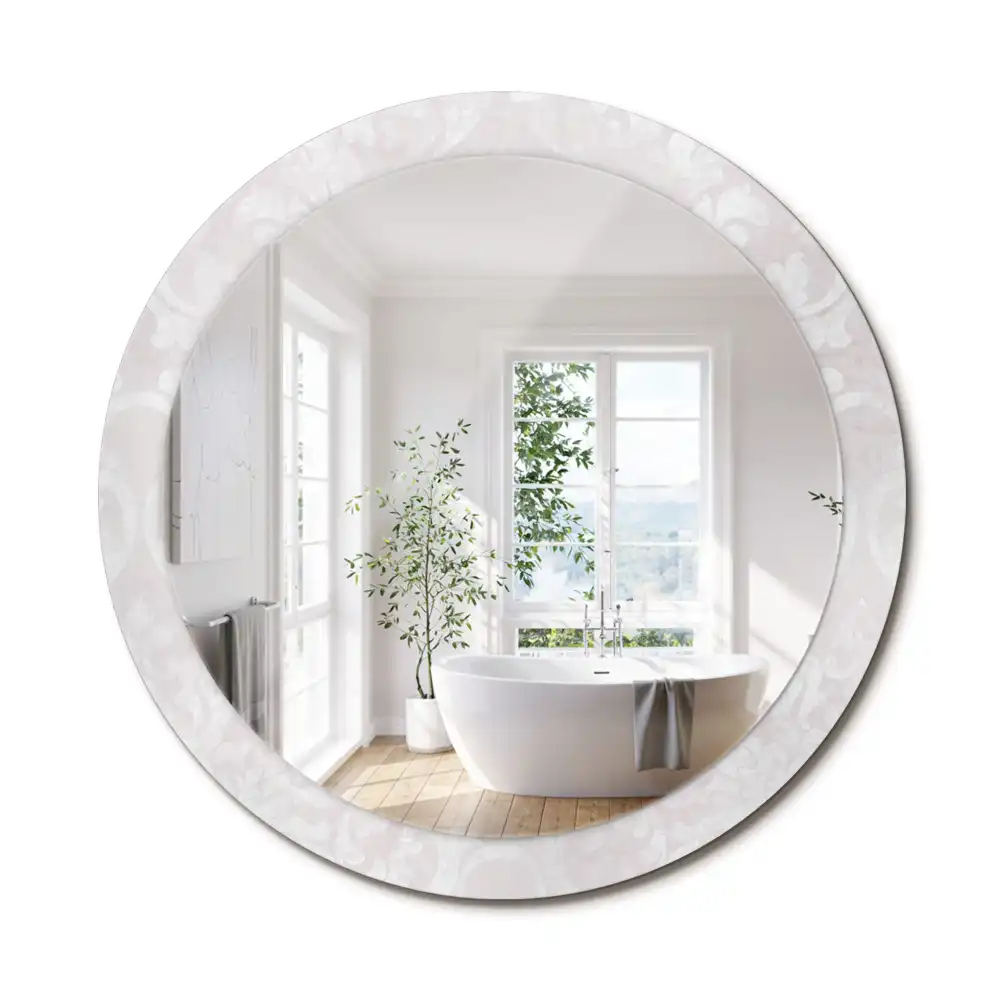 Miroir rond imprimé texture rococo