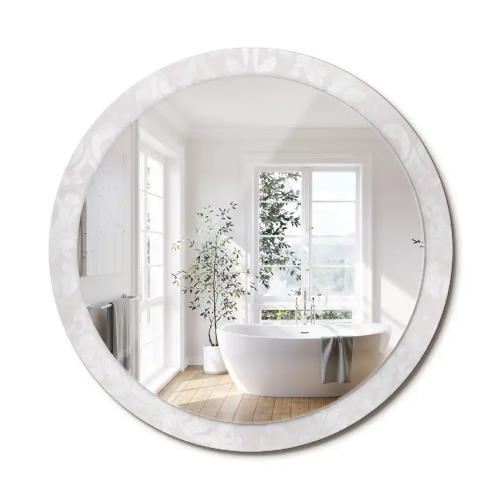 Miroir rond imprimé texture rococo