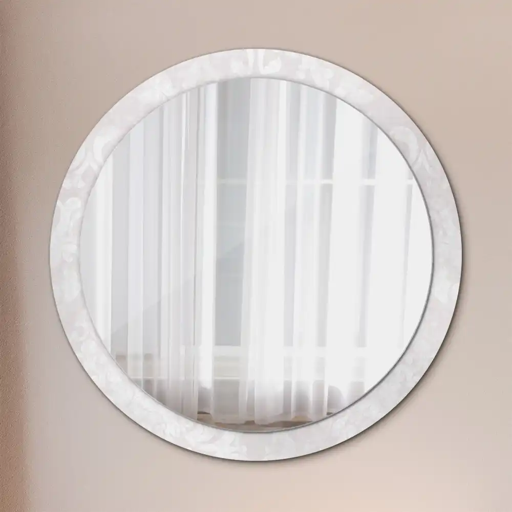 Miroir rond imprimé texture rococo