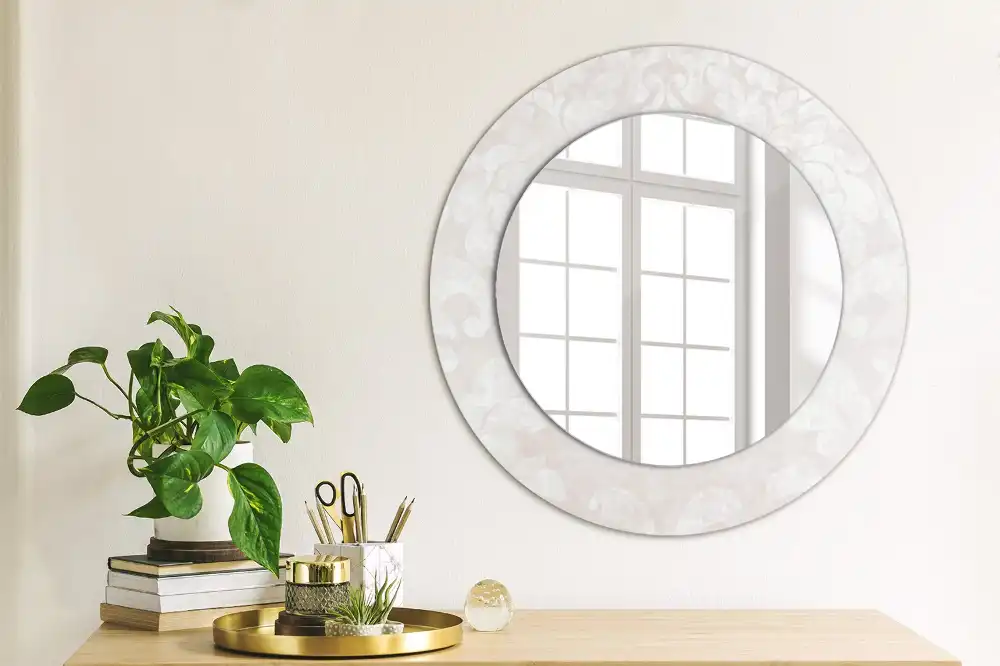 Miroir rond imprimé texture rococo