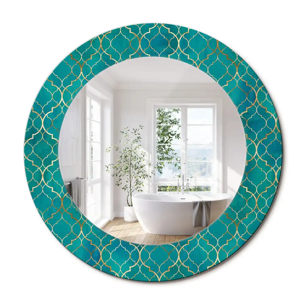 Miroir rond imprimé harmonie de couleurs