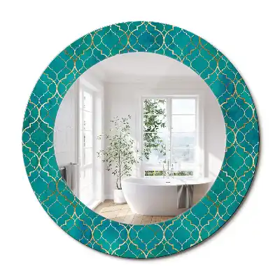 Miroir rond imprimé harmonie de couleurs