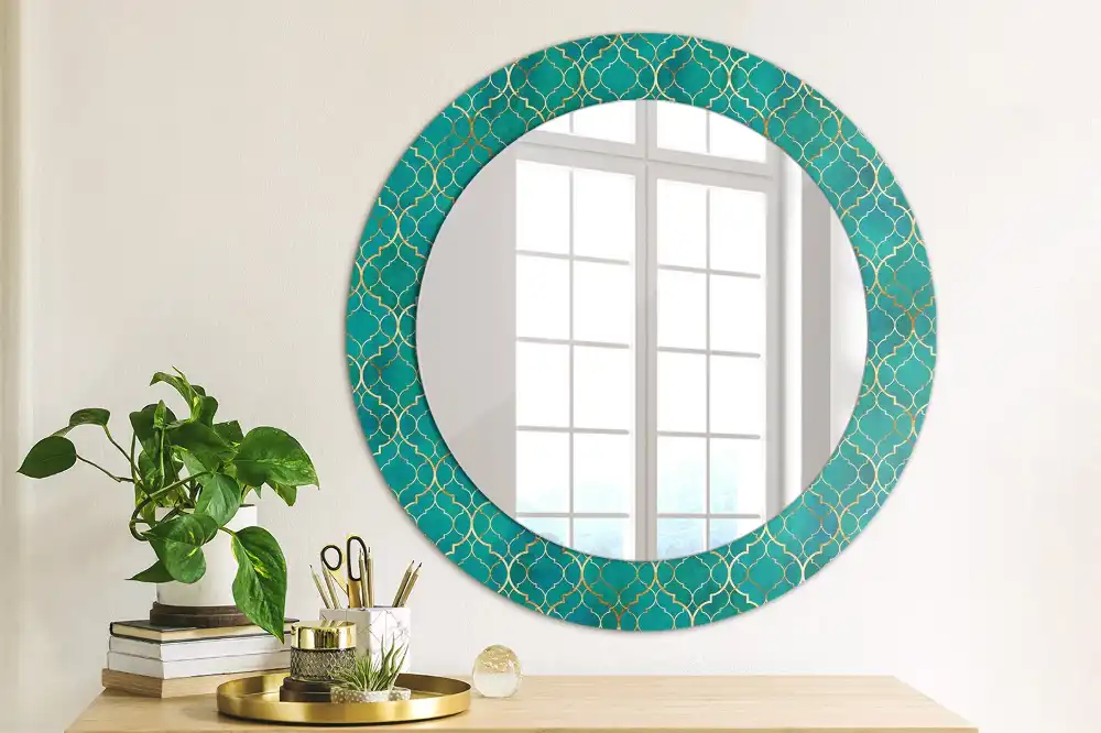 Miroir rond imprimé harmonie de couleurs