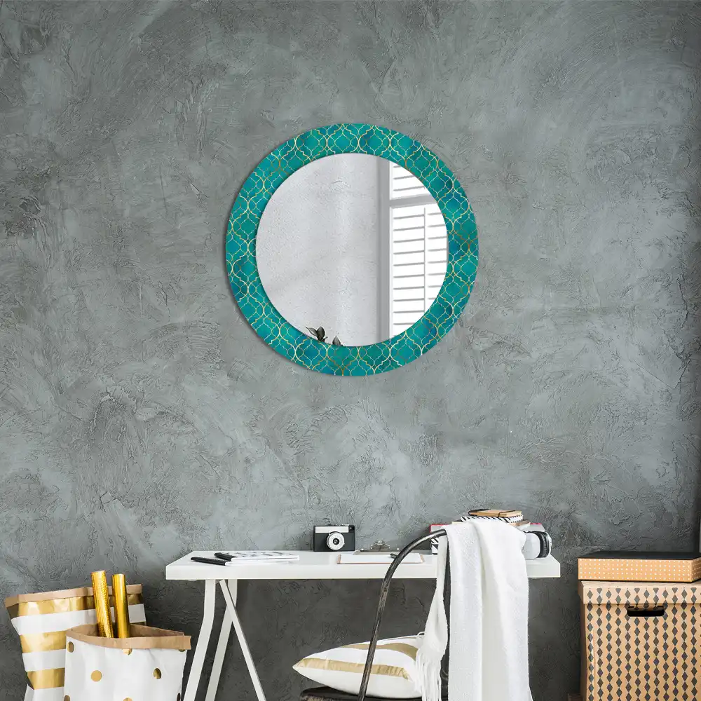 Miroir rond imprimé harmonie de couleurs
