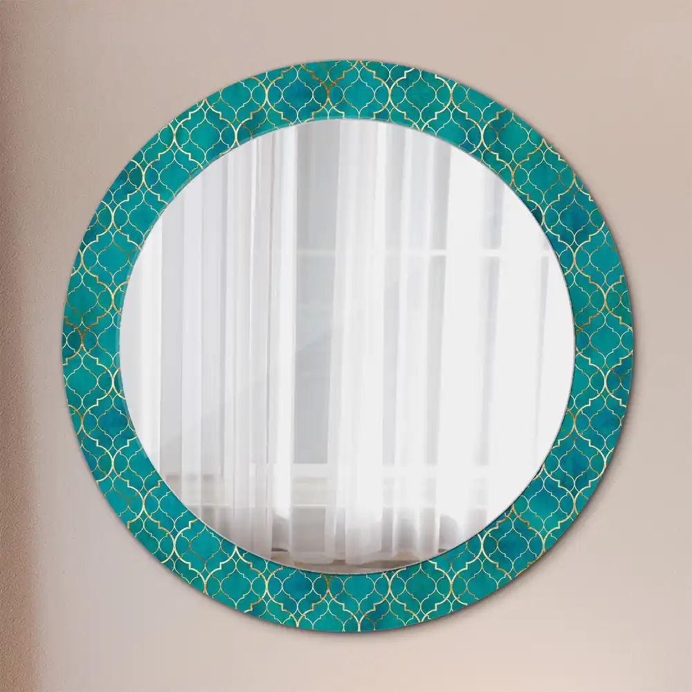 Miroir rond imprimé harmonie de couleurs