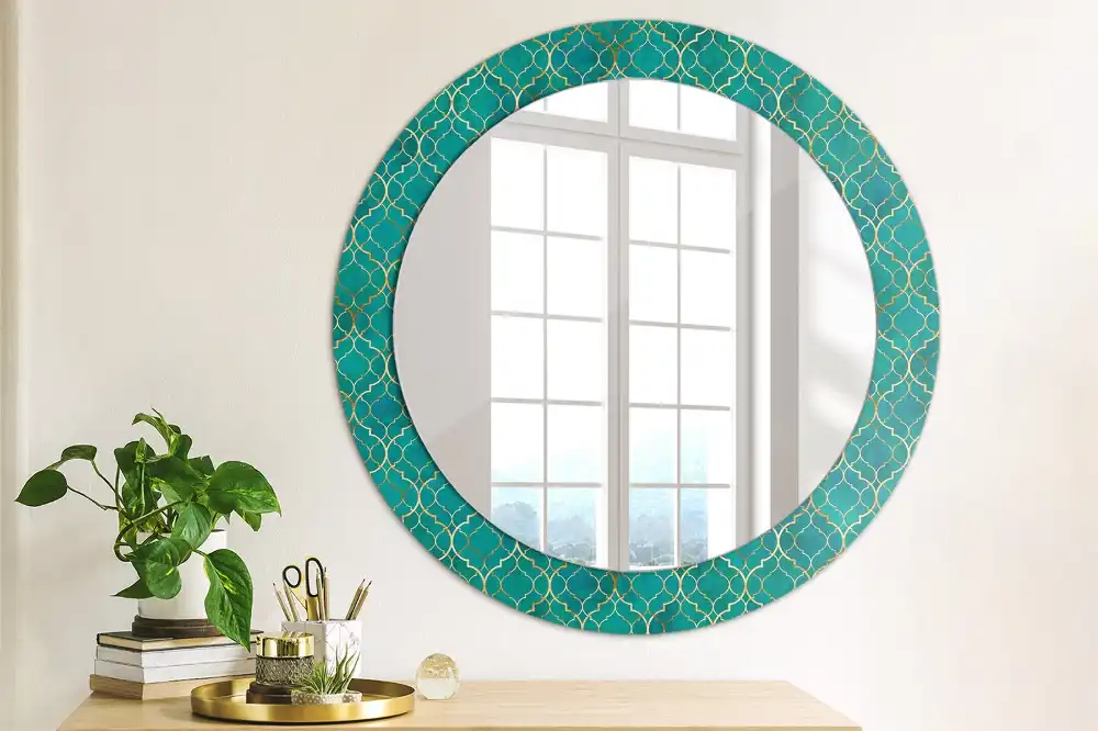Miroir rond imprimé harmonie de couleurs