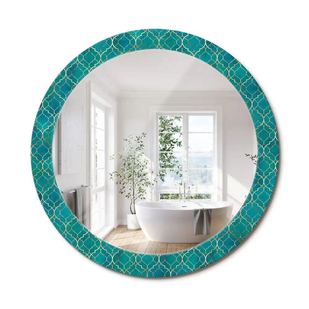 Miroir rond imprimé harmonie de couleurs