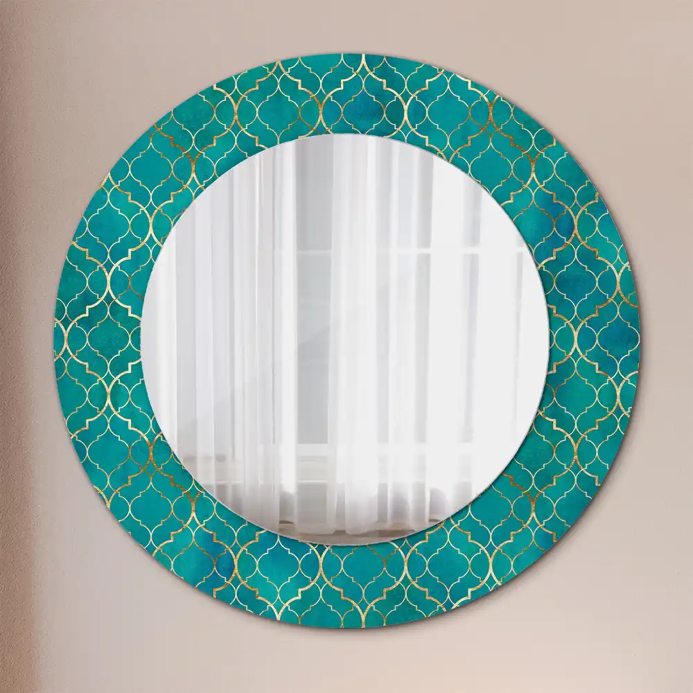 Miroir rond imprimé harmonie de couleurs