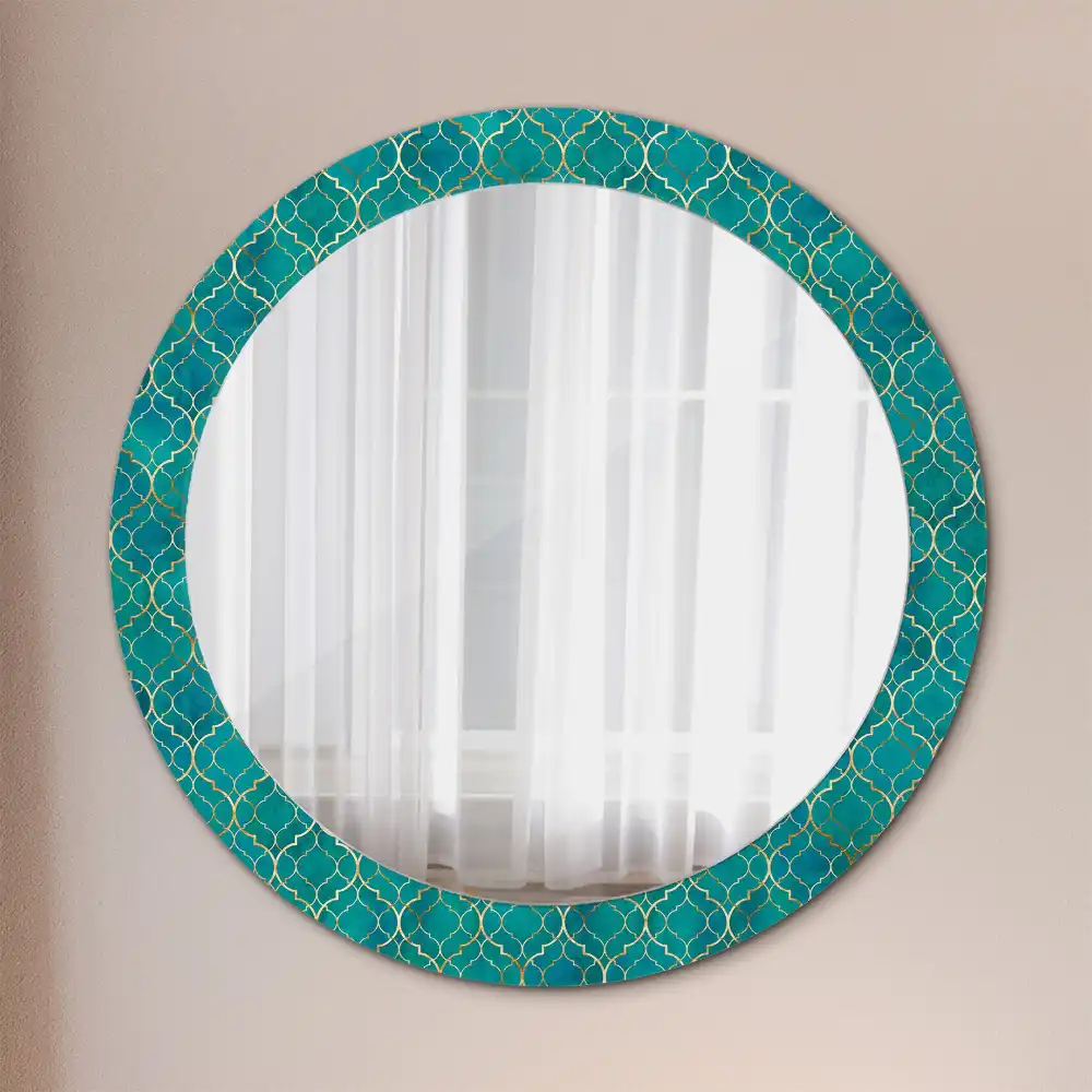 Miroir rond imprimé harmonie de couleurs