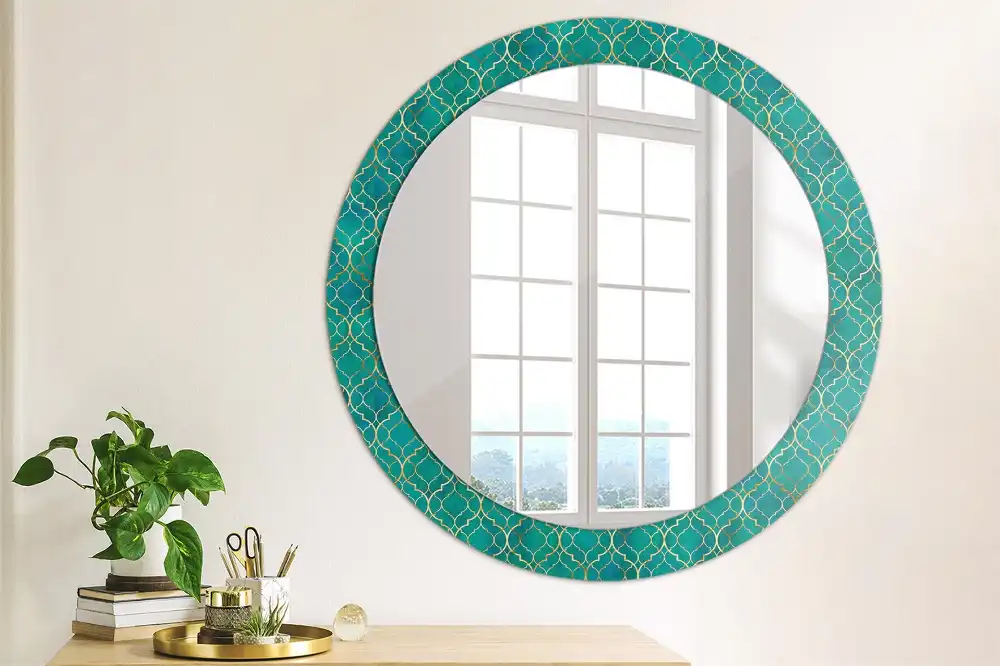 Miroir rond imprimé harmonie de couleurs