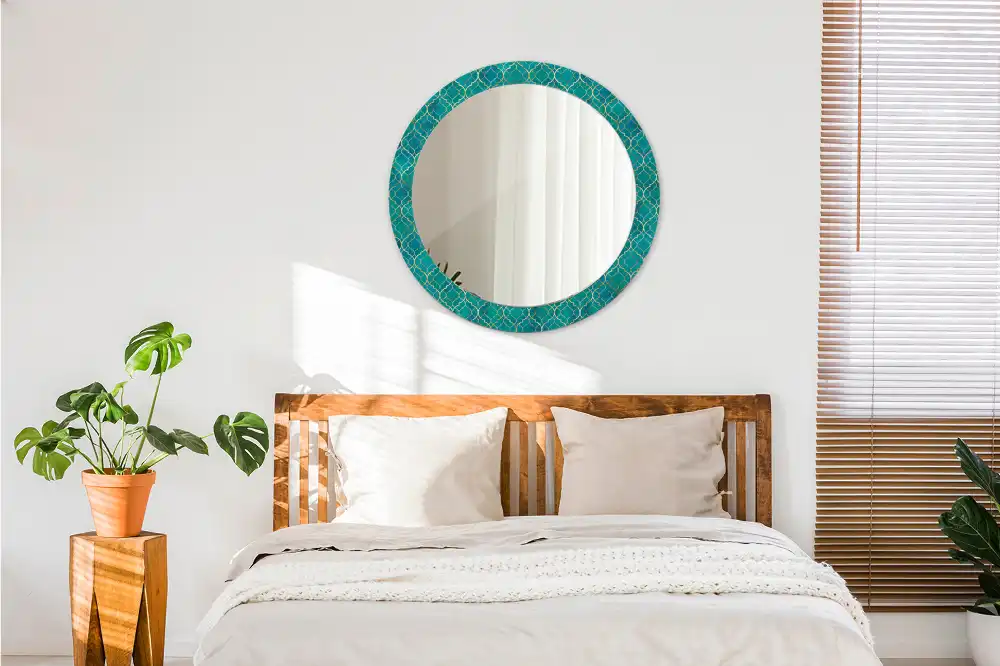 Miroir rond imprimé harmonie de couleurs