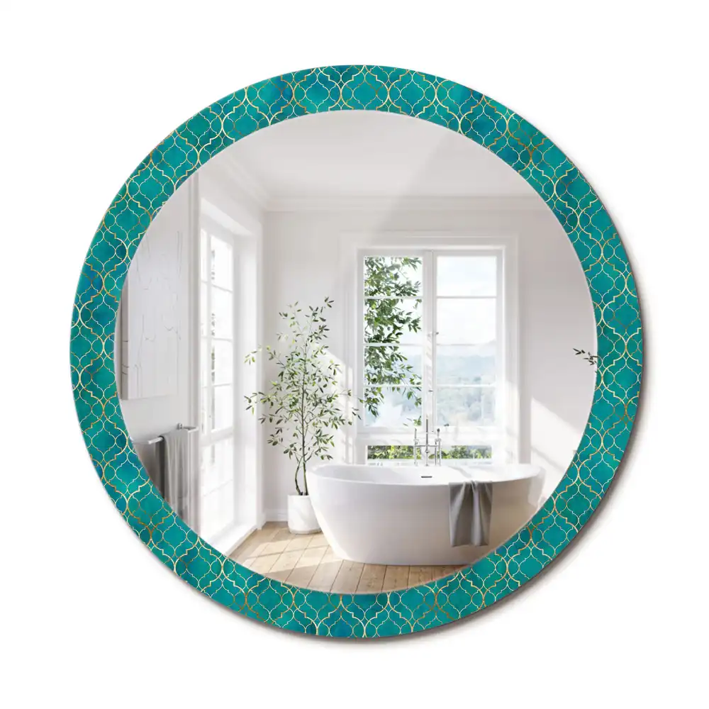 Miroir rond imprimé harmonie de couleurs