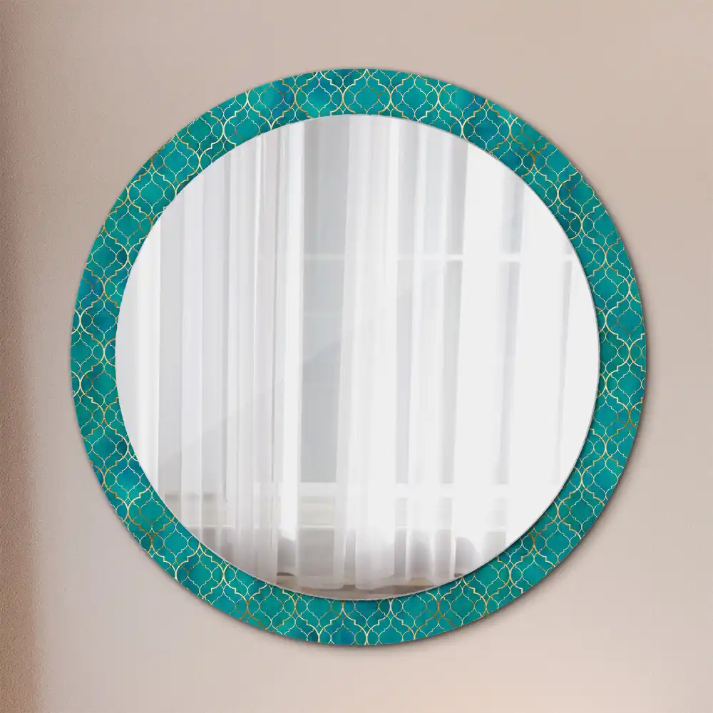 Miroir rond imprimé harmonie de couleurs