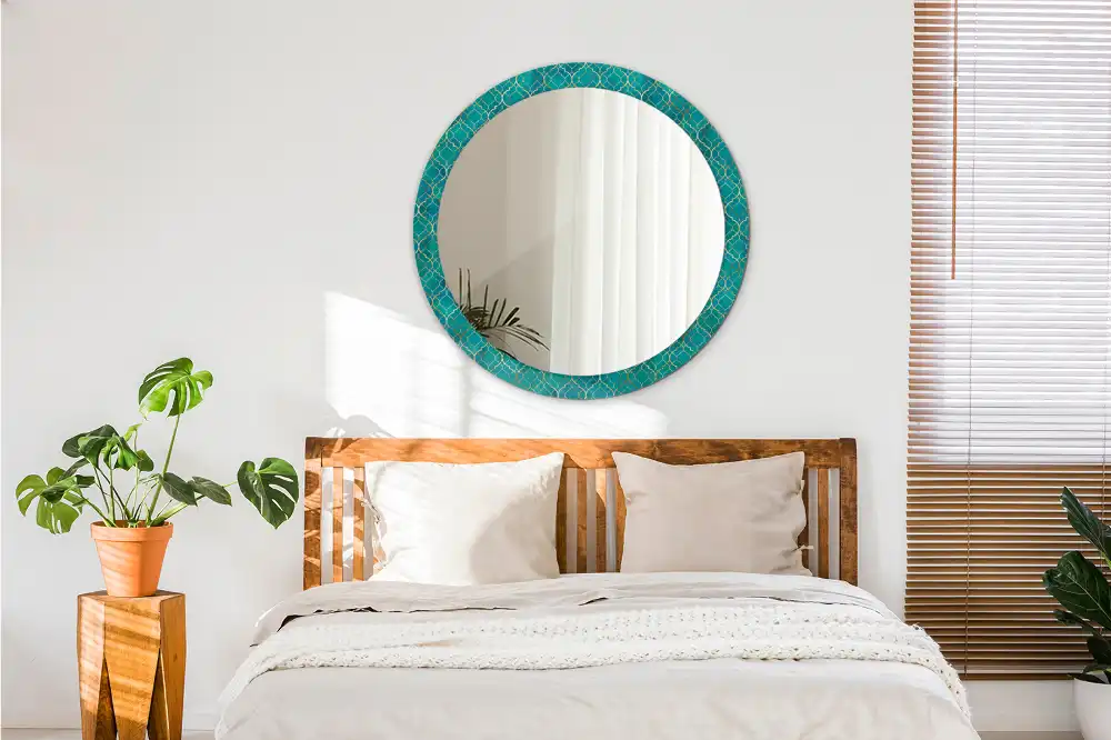 Miroir rond imprimé harmonie de couleurs