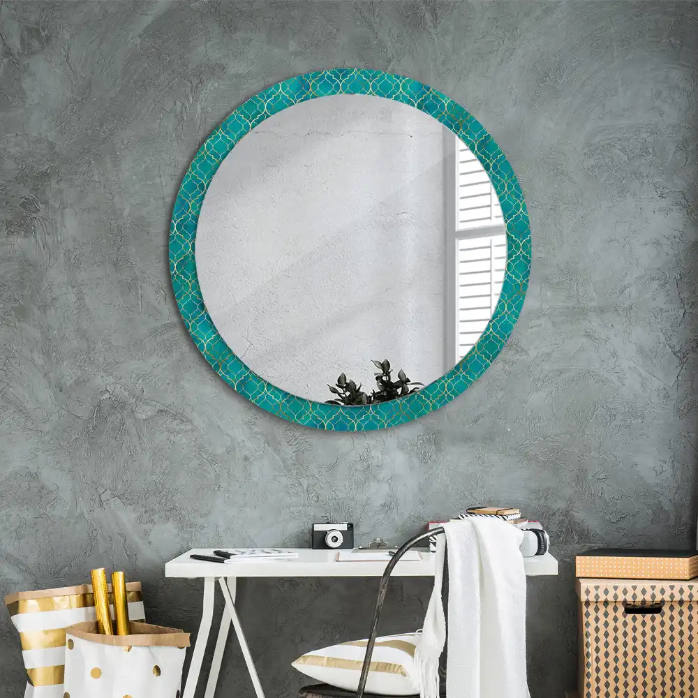 Miroir rond imprimé harmonie de couleurs