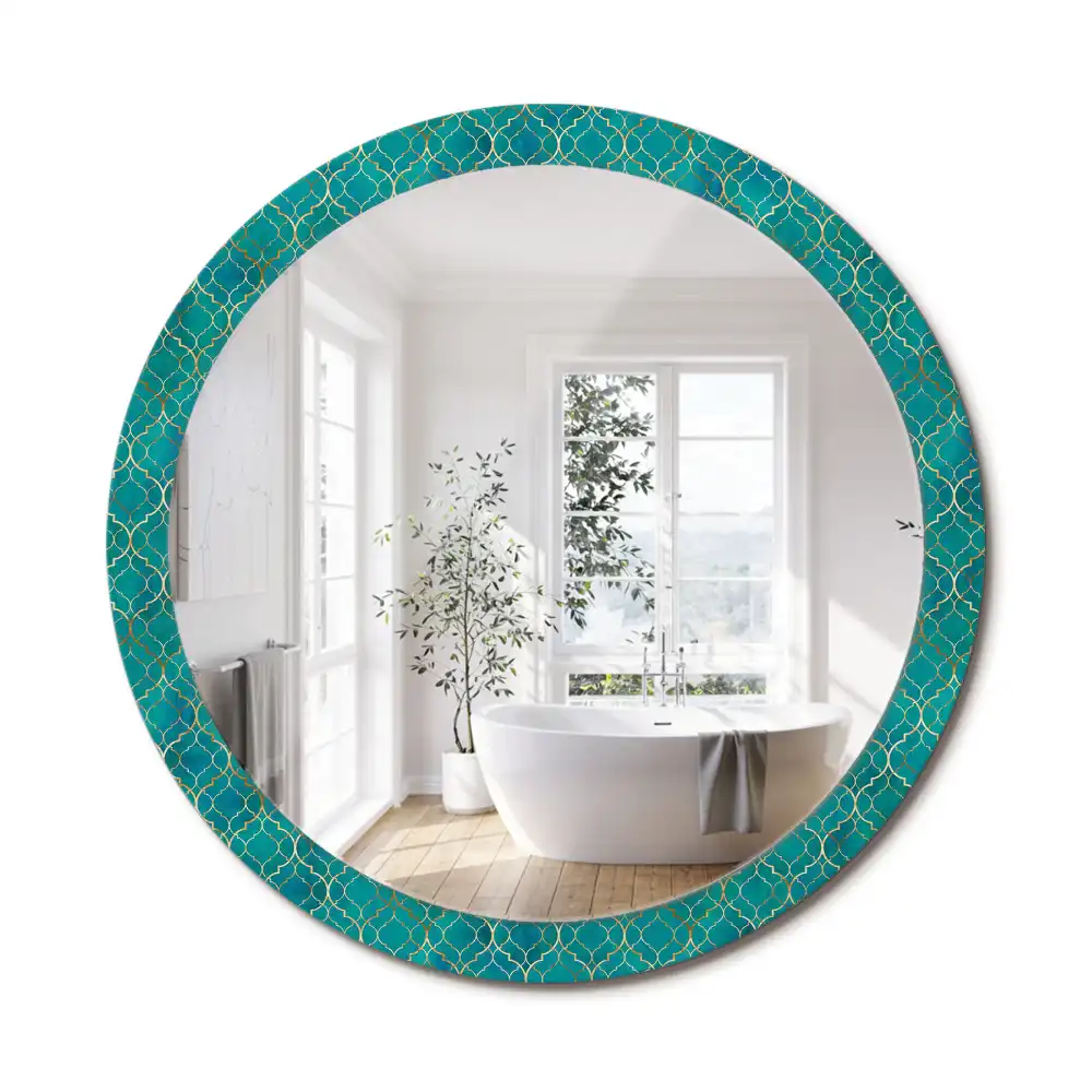 Miroir rond imprimé harmonie de couleurs