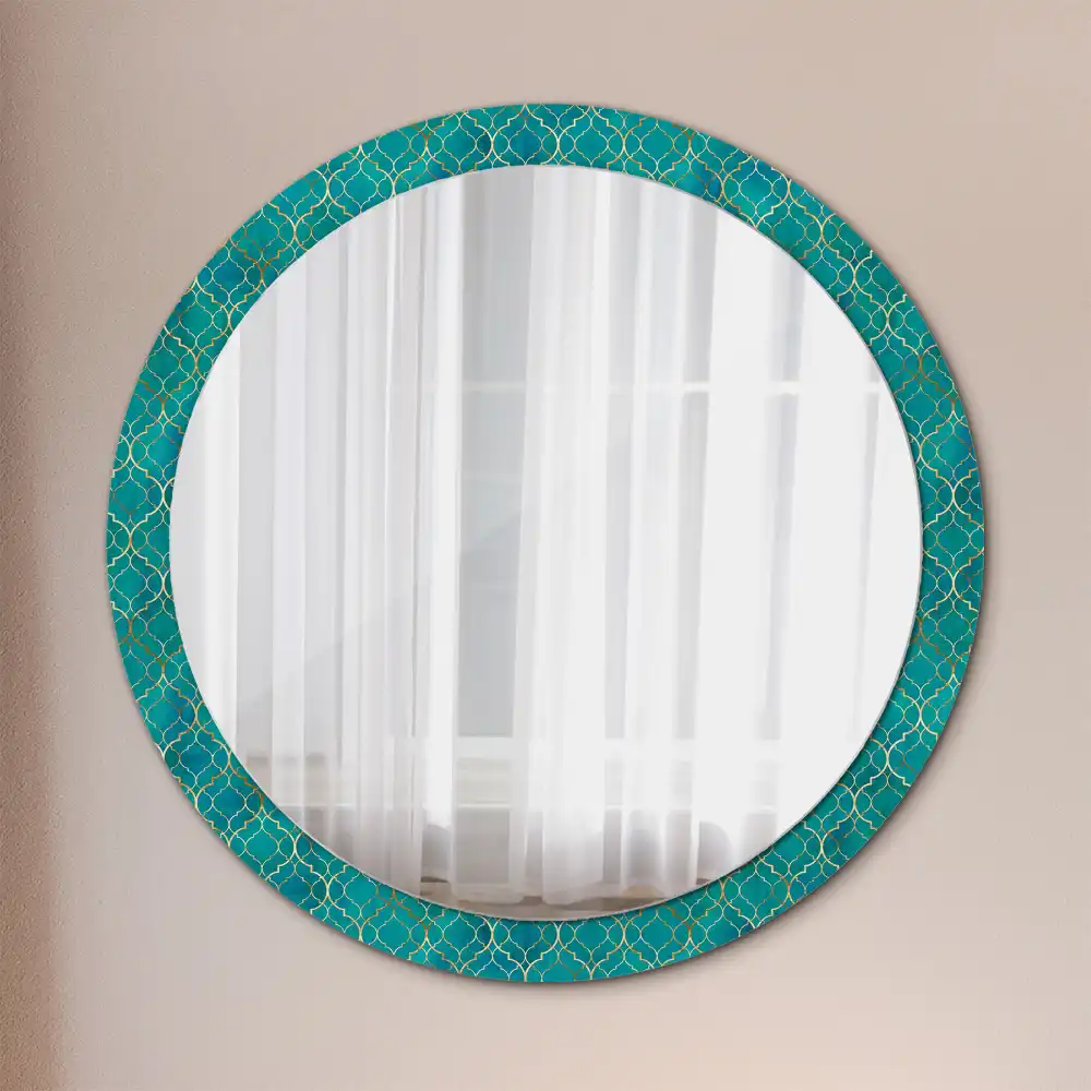 Miroir rond imprimé harmonie de couleurs