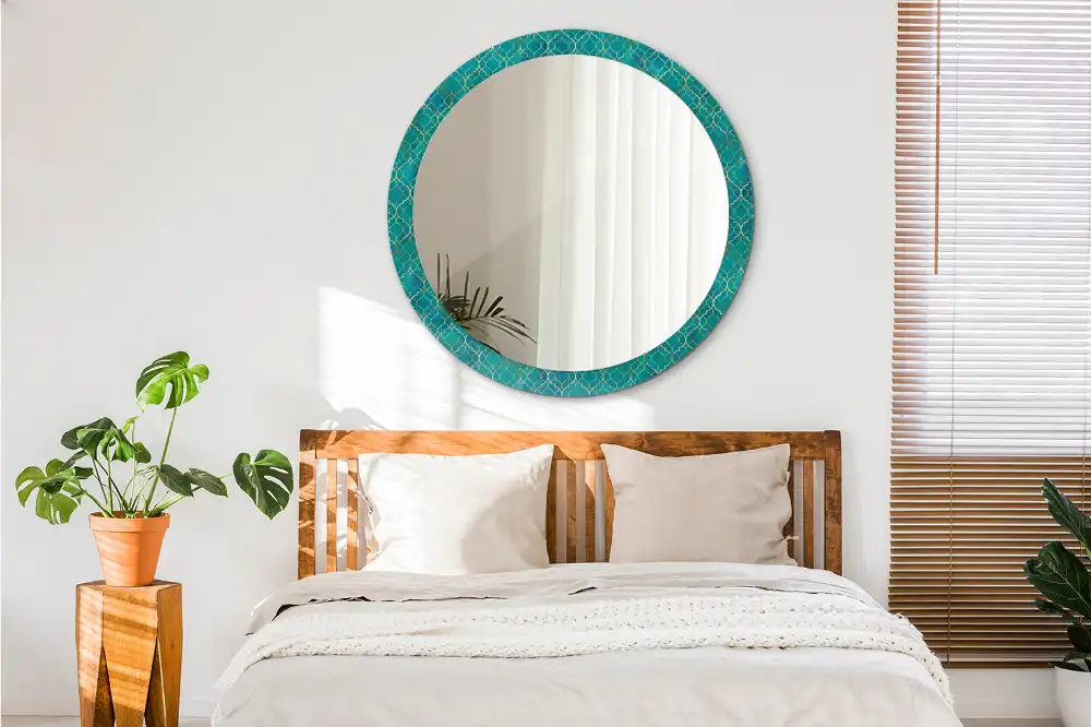 Miroir rond imprimé harmonie de couleurs