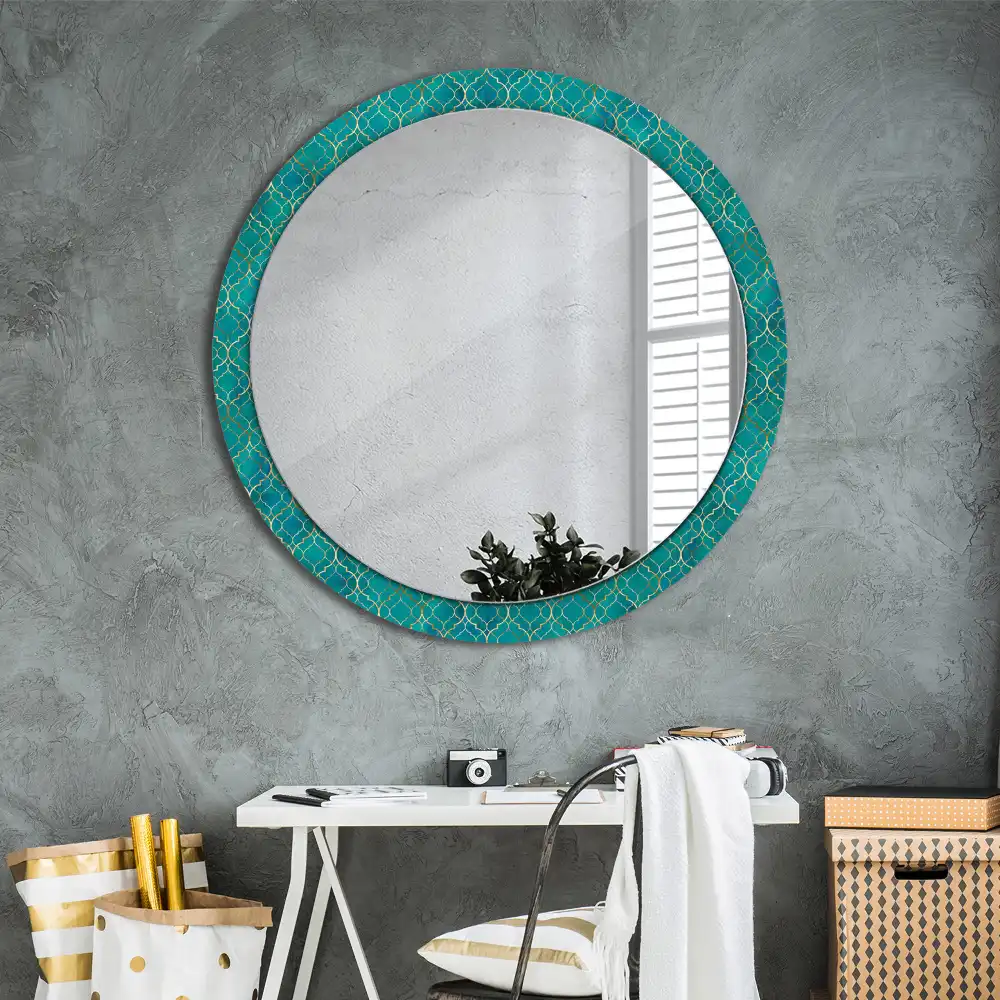 Miroir rond imprimé harmonie de couleurs