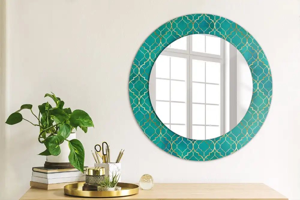 Miroir rond imprimé harmonie de couleurs