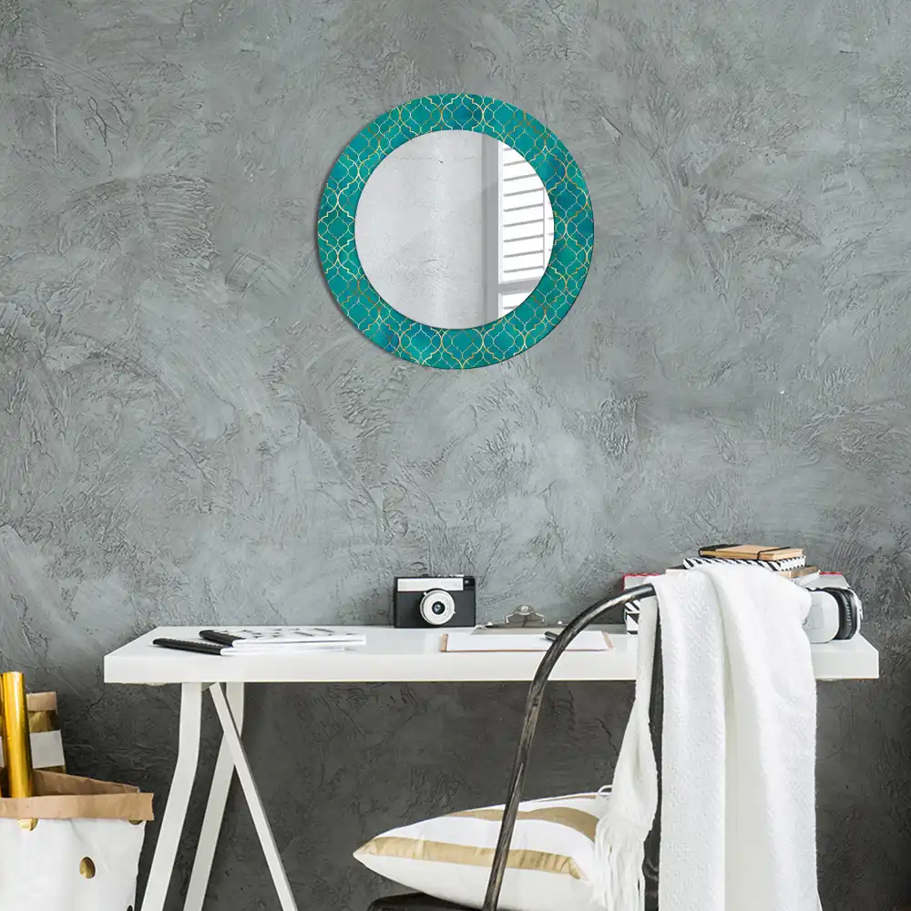 Miroir rond imprimé harmonie de couleurs