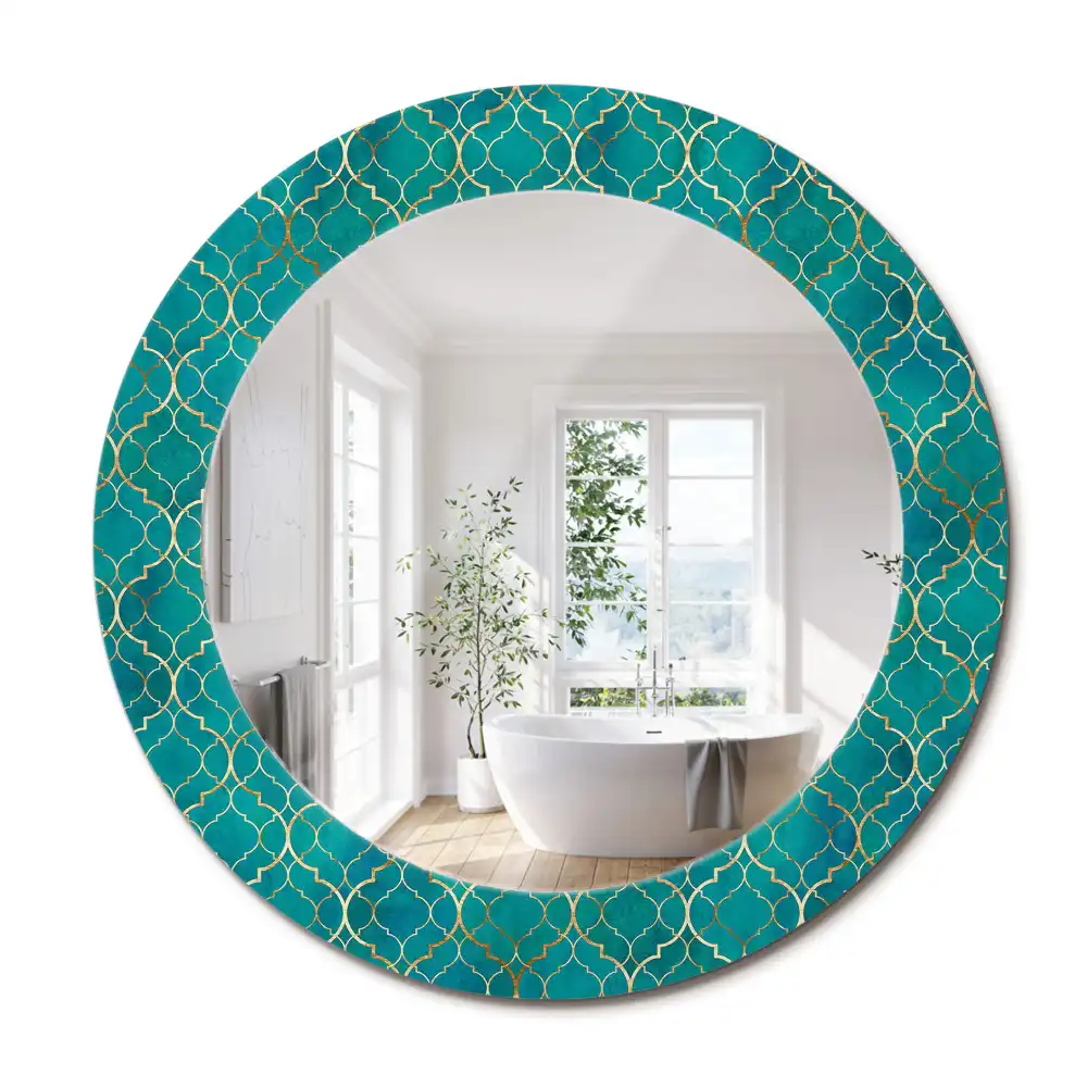 Miroir rond imprimé harmonie de couleurs