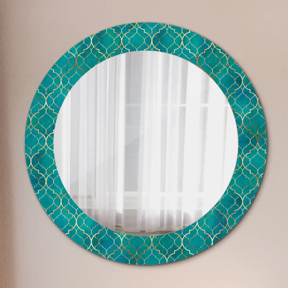 Miroir rond imprimé harmonie de couleurs