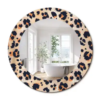 Miroir rond cadre avec impression motif à taches